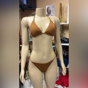 Brown Triangle Bikini Set